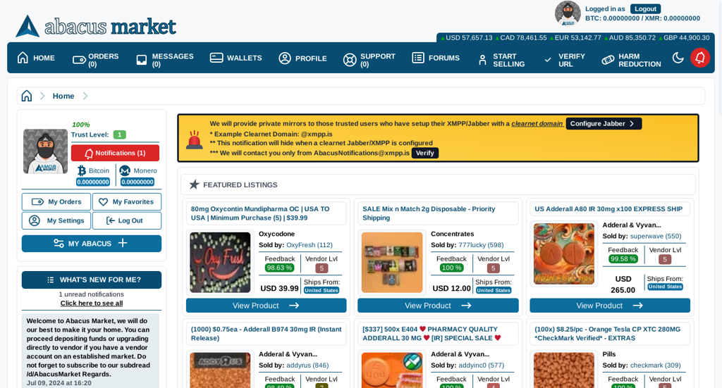 Abacus Darknet Market Homepage